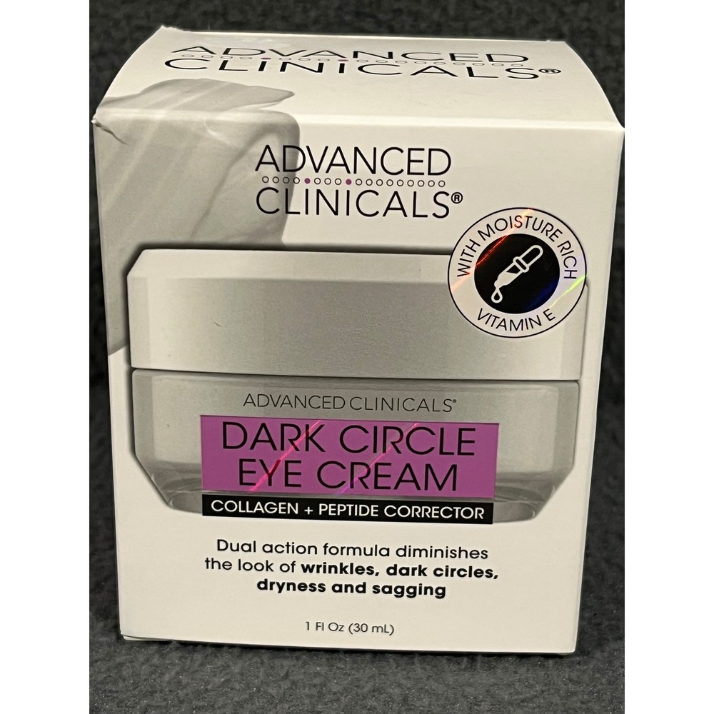 Advanced‎ Clinicals Dark Circle Eye Cream Collagen Peptide Vitamin E 1oz AC204